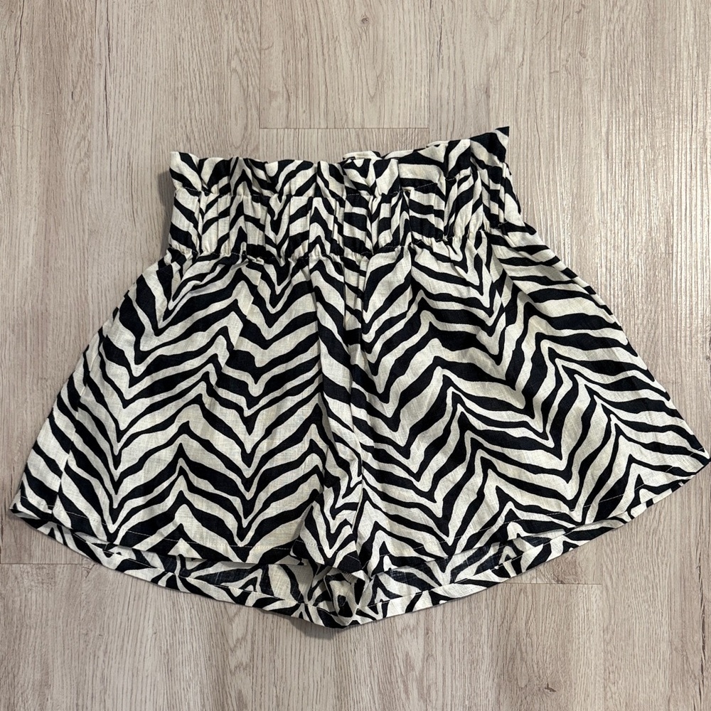 Faithfull the Brand Zebra Print High-Waisted Shorts
